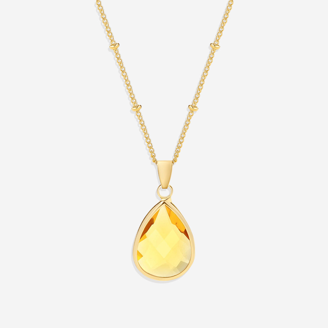 Collier avec pendentif goutte et pierre de naissance