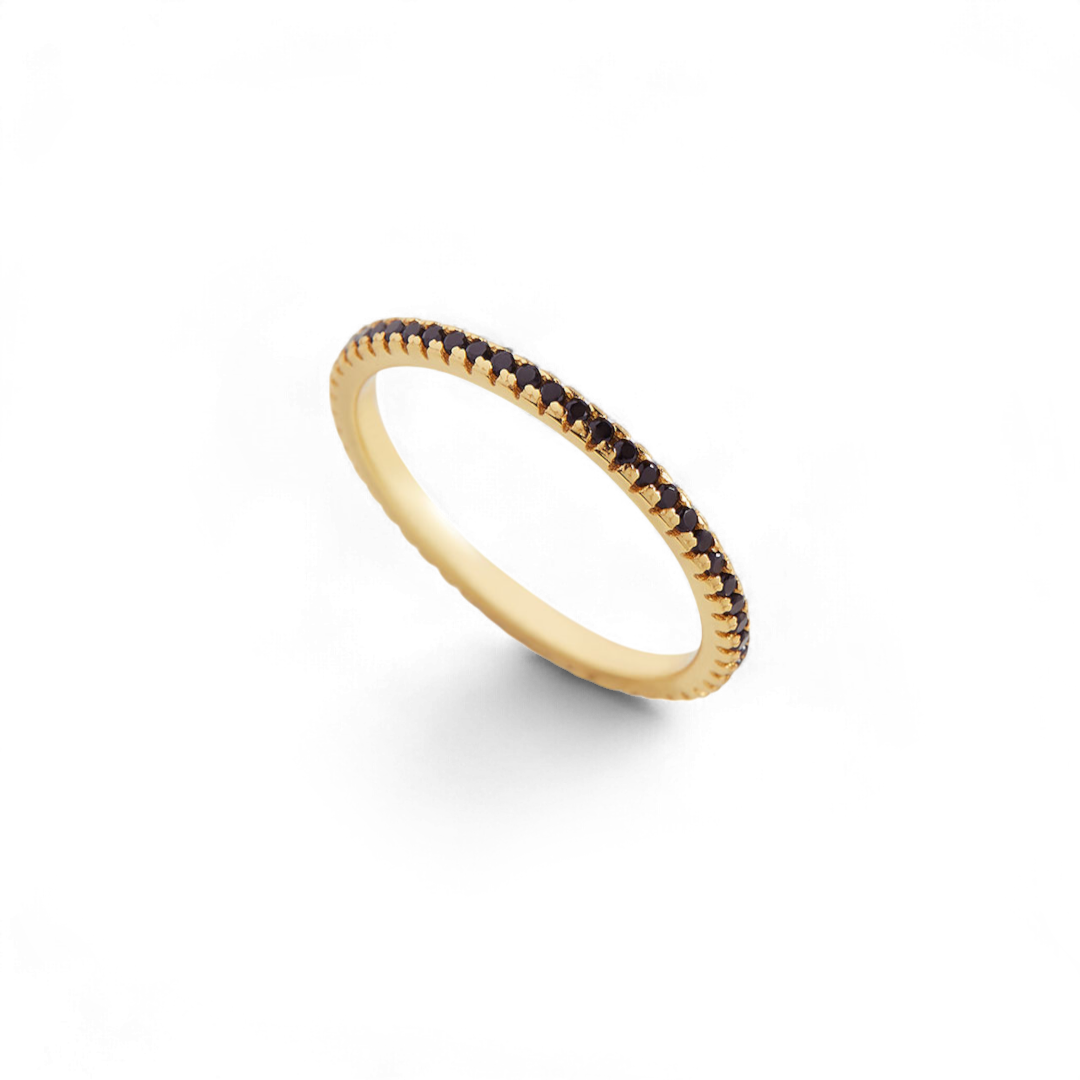 Bague d'éternité en diamant noir