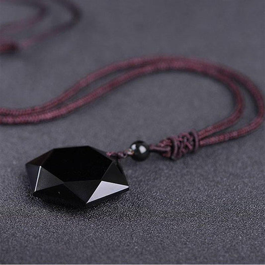 Talisman d'obsidienne noire - Collier de protection