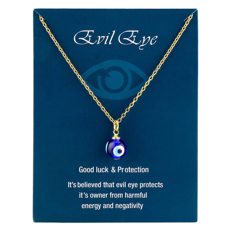 Collier de protection contre le mauvais œil bleu