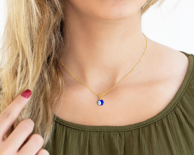 Collier de protection contre le mauvais œil bleu