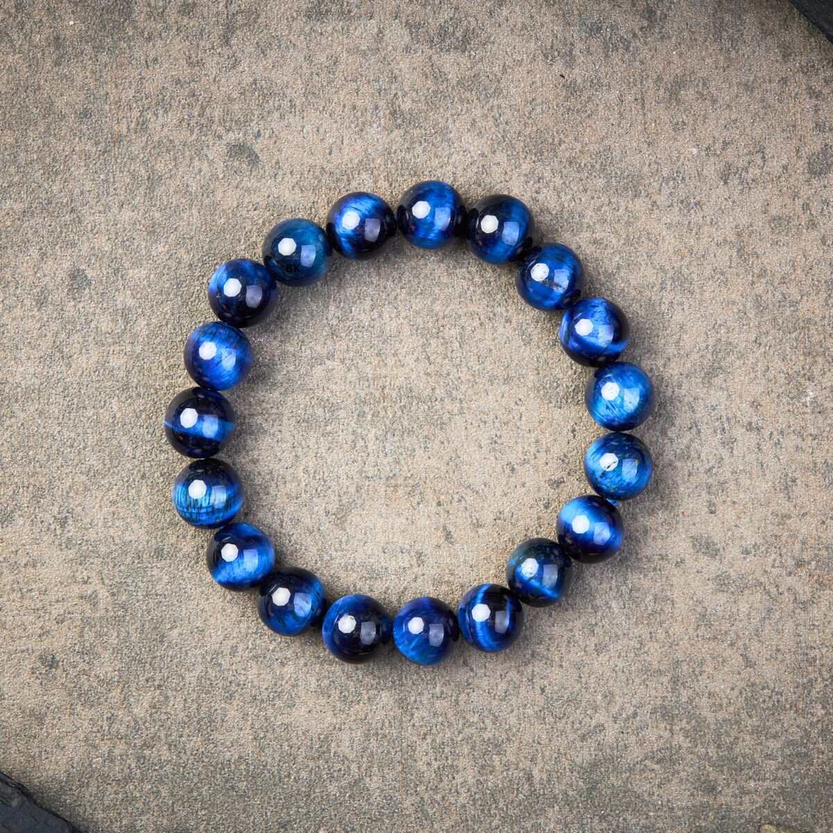 Bracelet œil de tigre bleu - Confiance et créativité