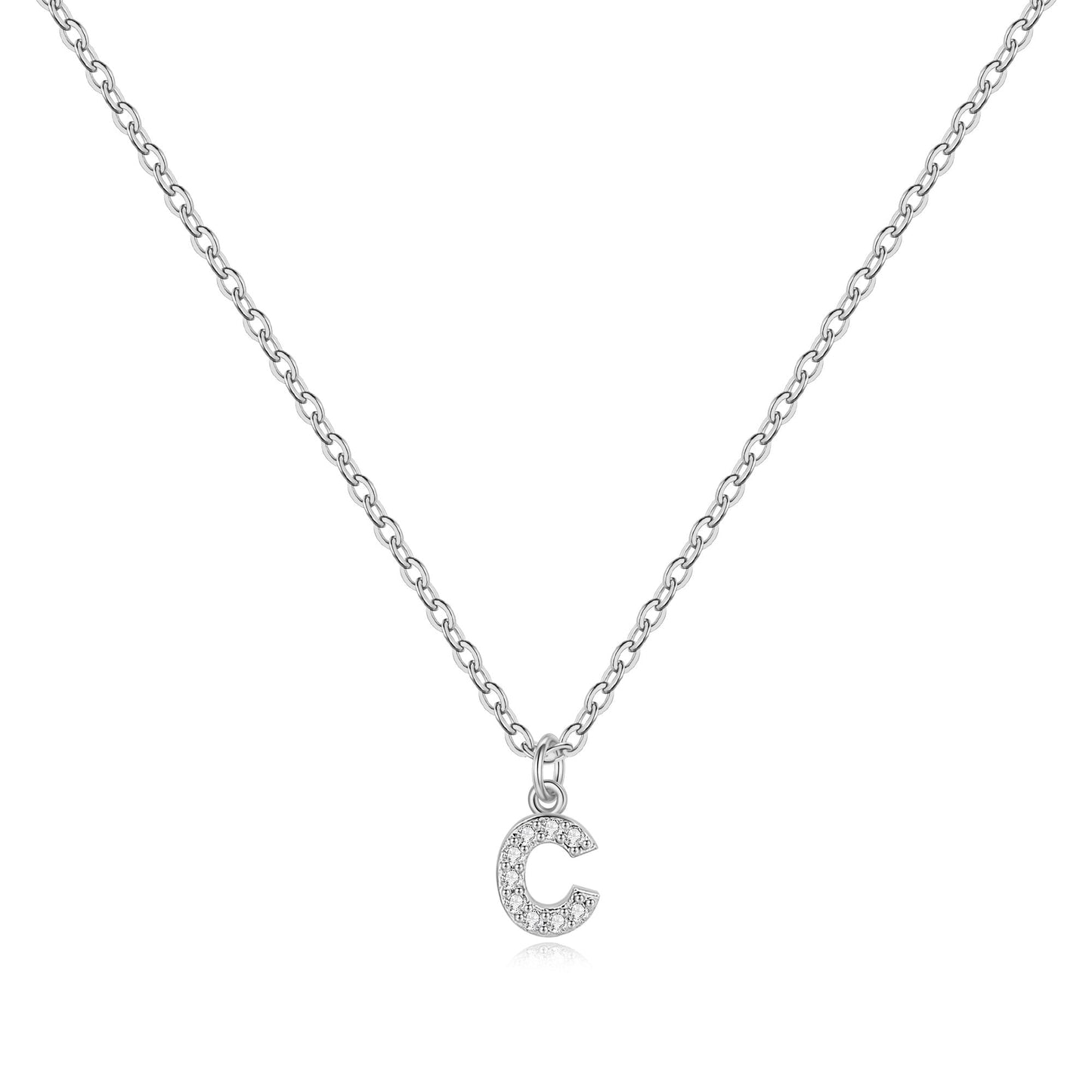 Collier Initiale Majuscule Pavé
