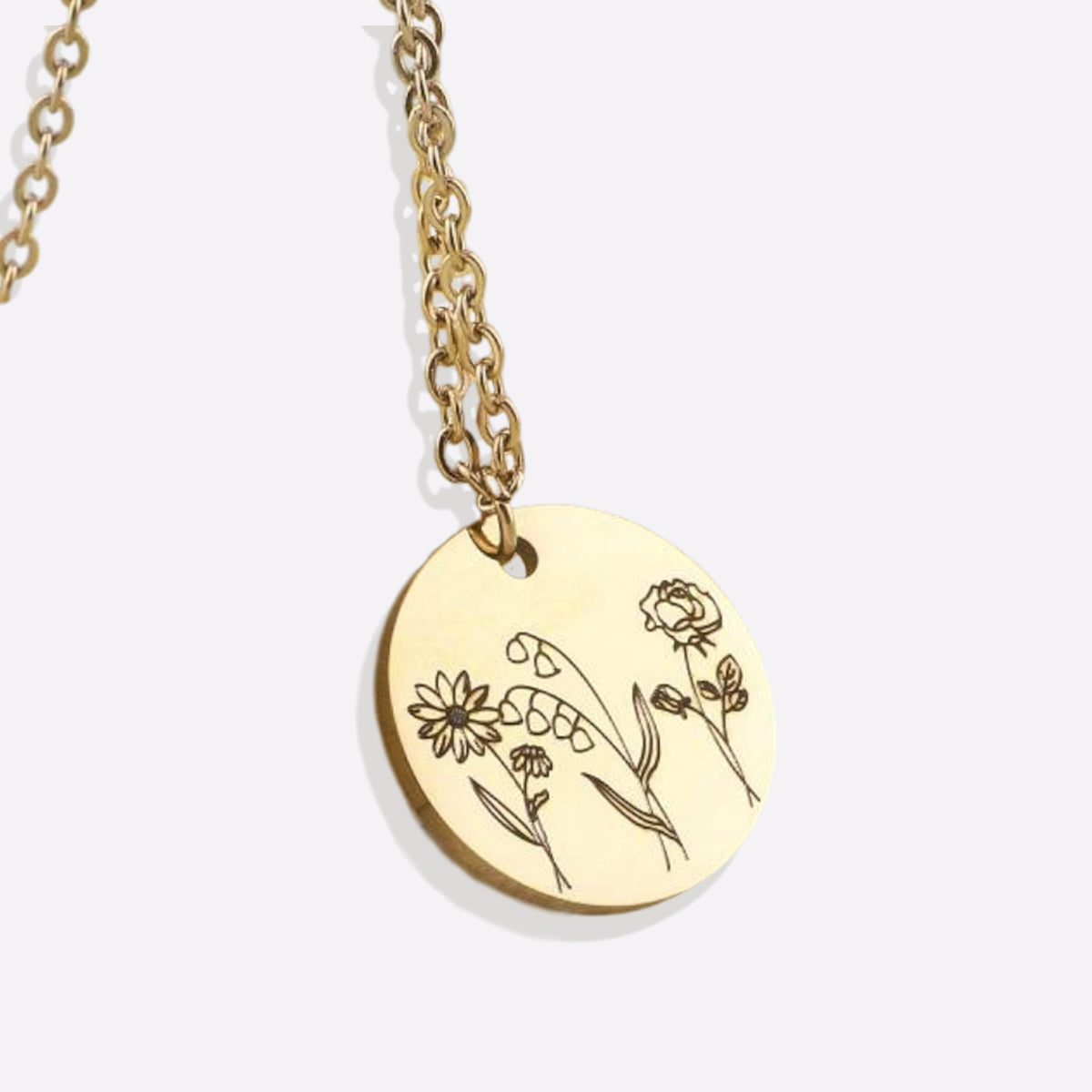 Collier bouquet de fleurs de naissance
