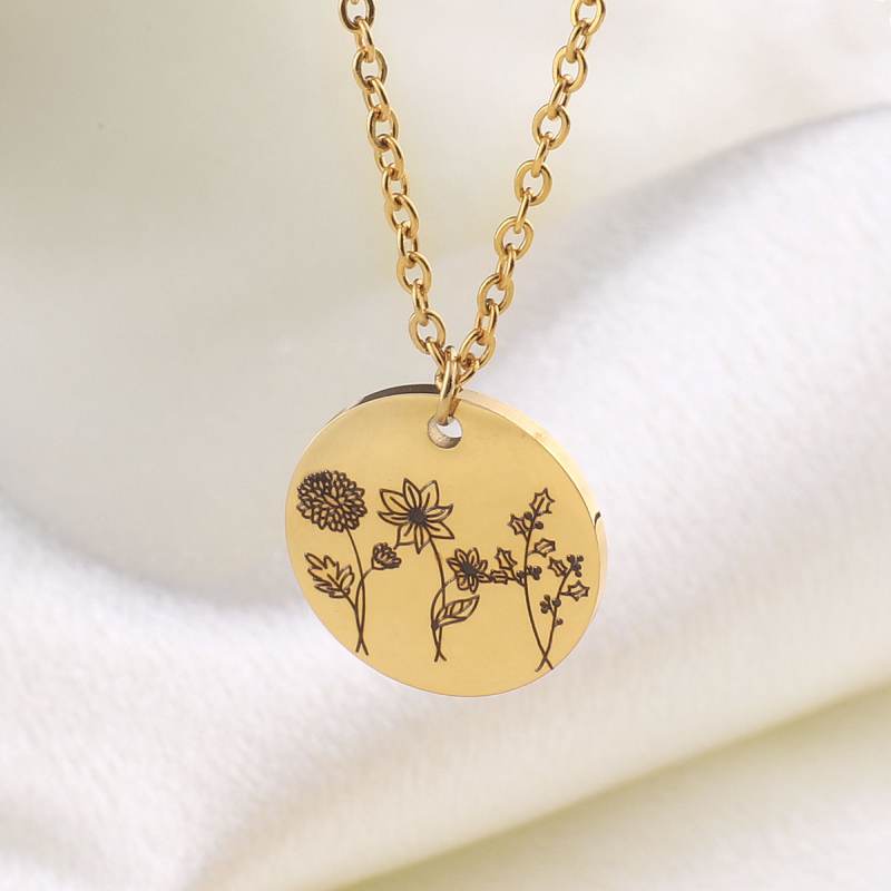 Collier bouquet de fleurs de naissance