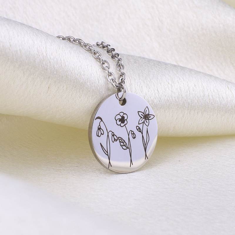Collier bouquet de fleurs de naissance