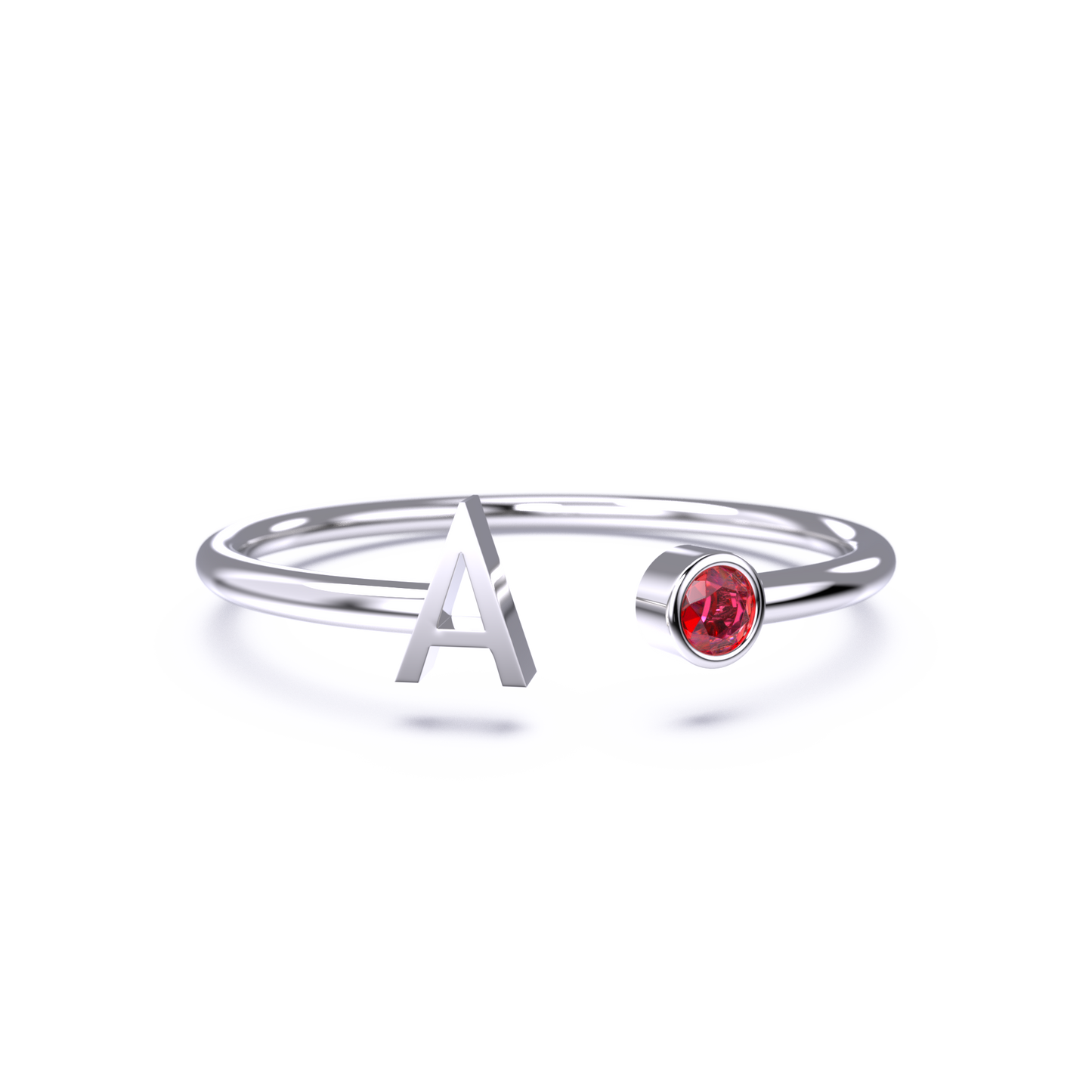 Zierlicher Geburtsstein-Initialenring