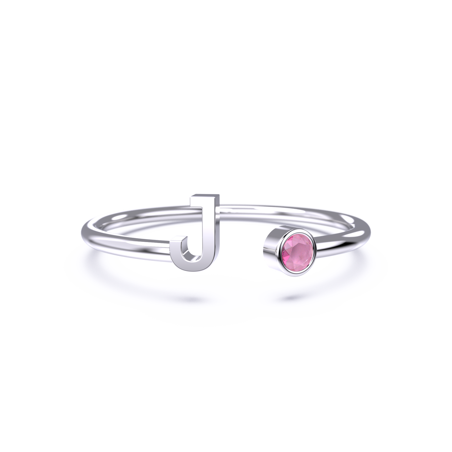 Zierlicher Geburtsstein-Initialenring