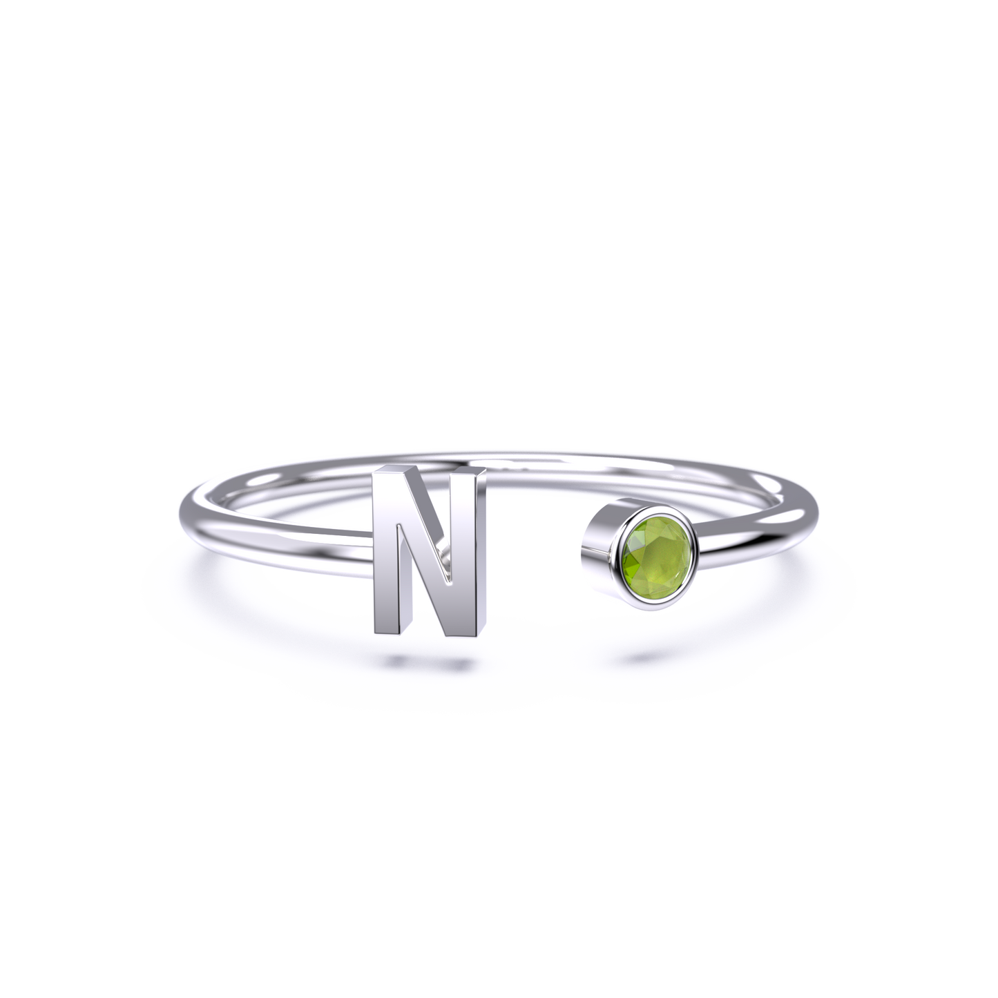 Zierlicher Geburtsstein-Initialenring