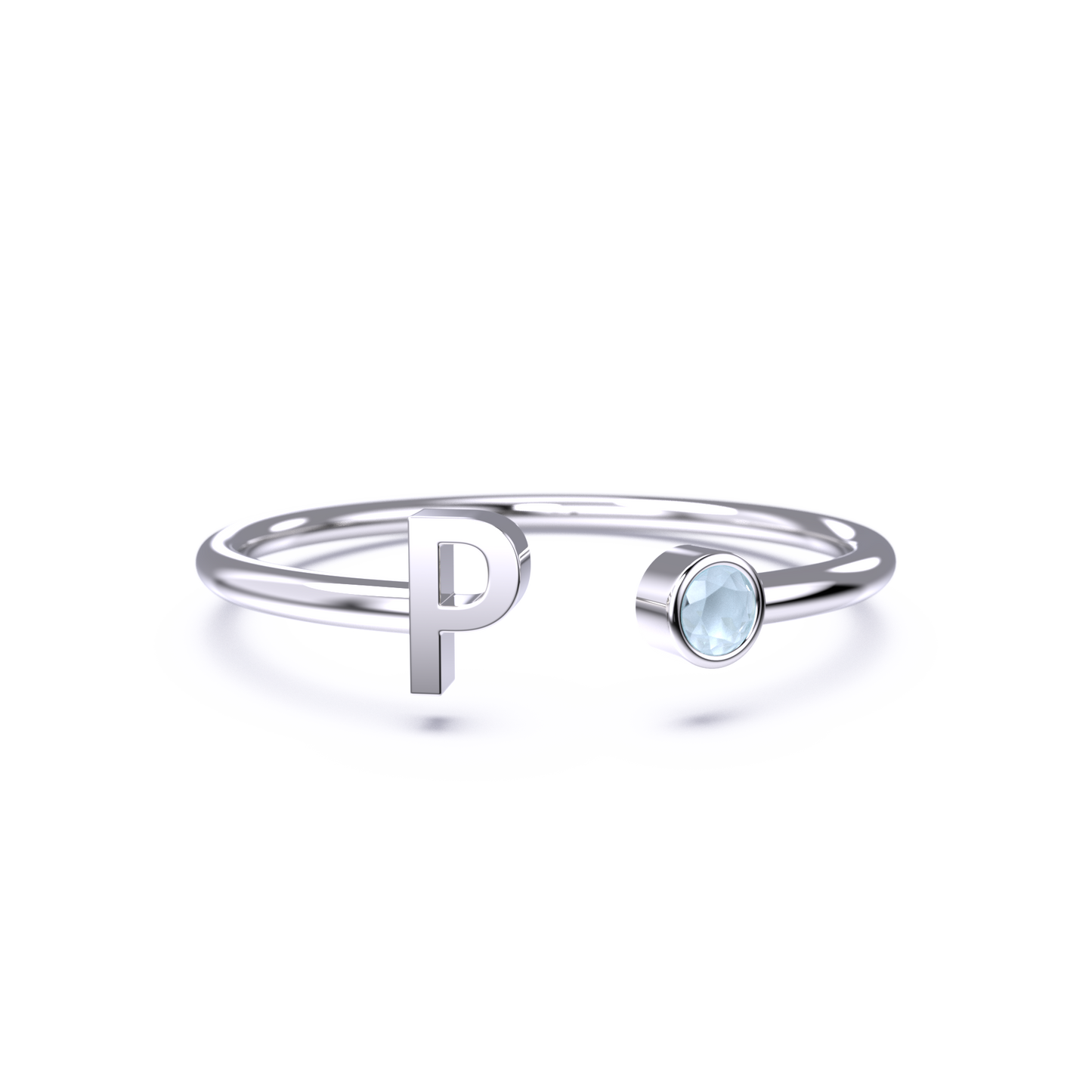 Zierlicher Geburtsstein-Initialenring