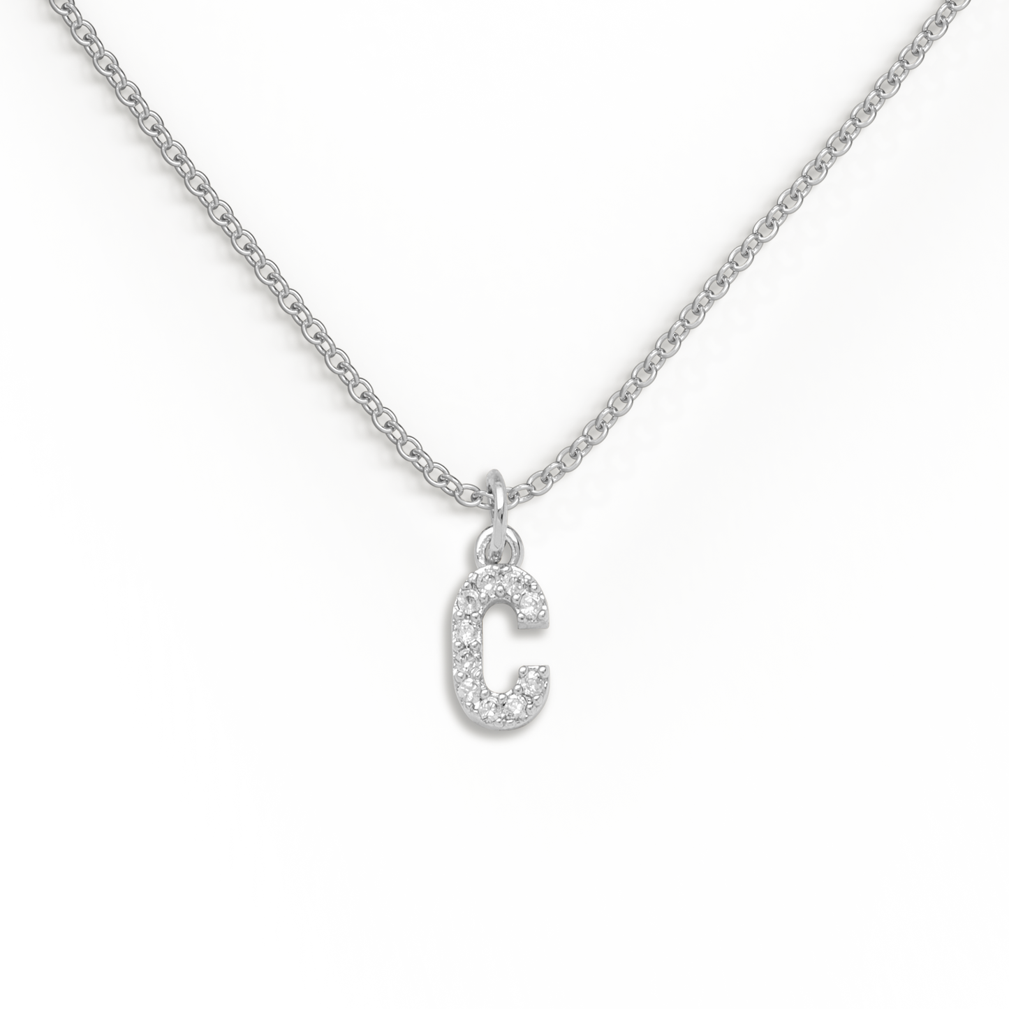 Collier Initiale Majuscule Pavé