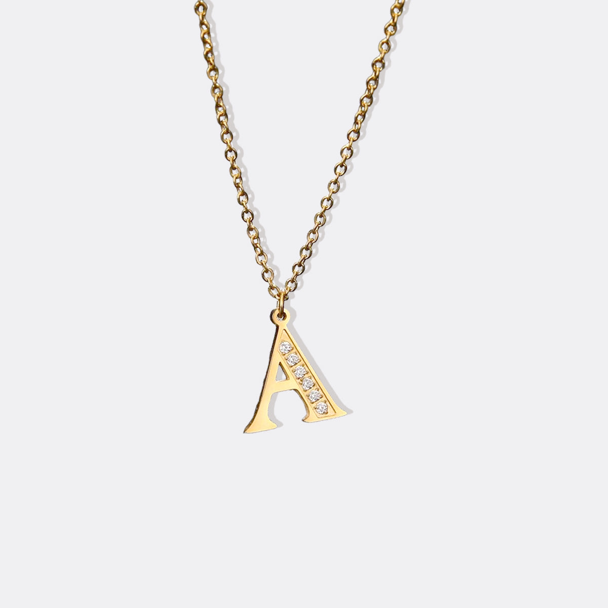 Collier satellite avec lettres en cristal