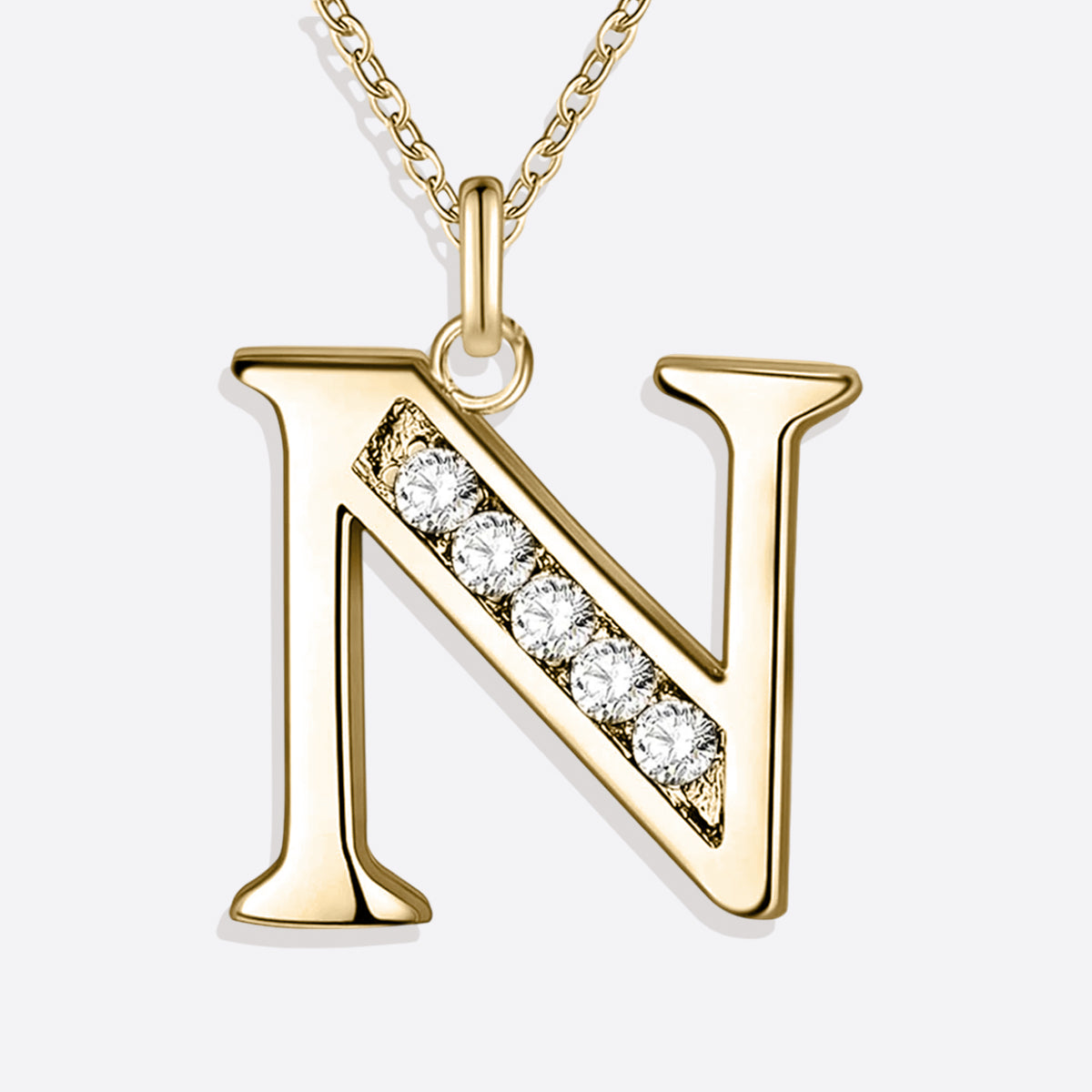 Collier satellite avec lettres en cristal