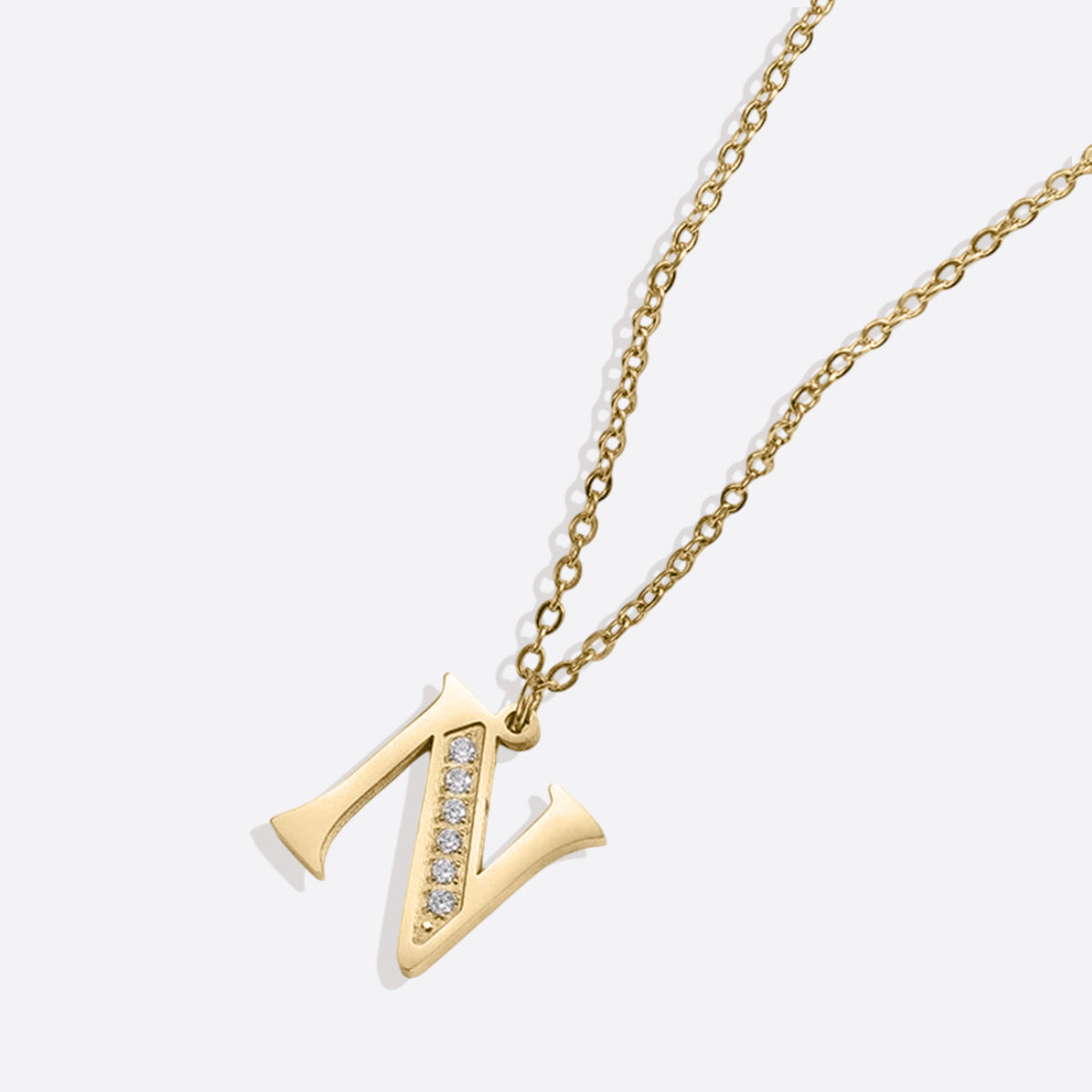 Collier satellite avec lettres en cristal