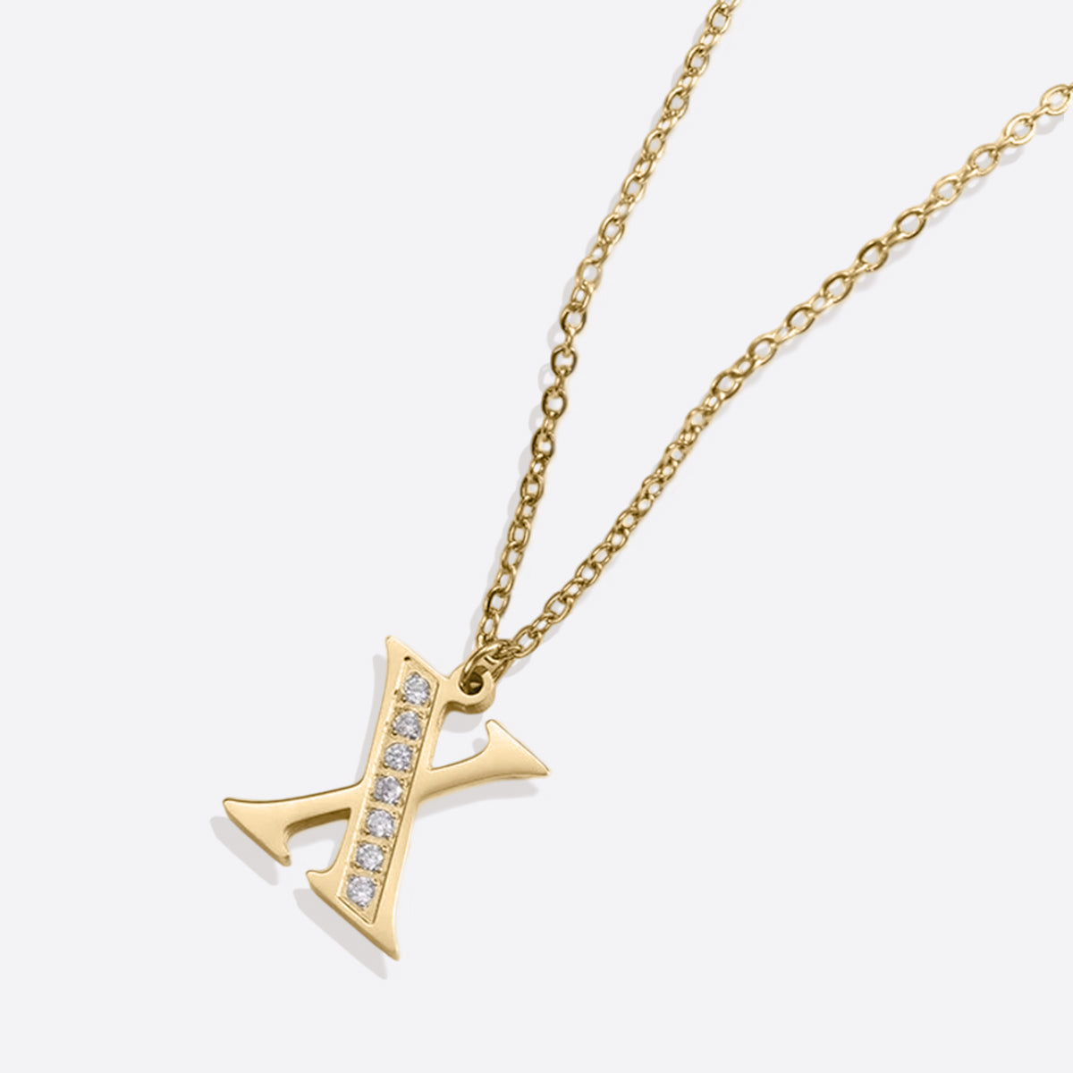 Collier satellite avec lettres en cristal