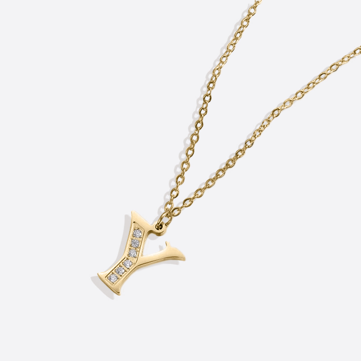 Collier satellite avec lettres en cristal