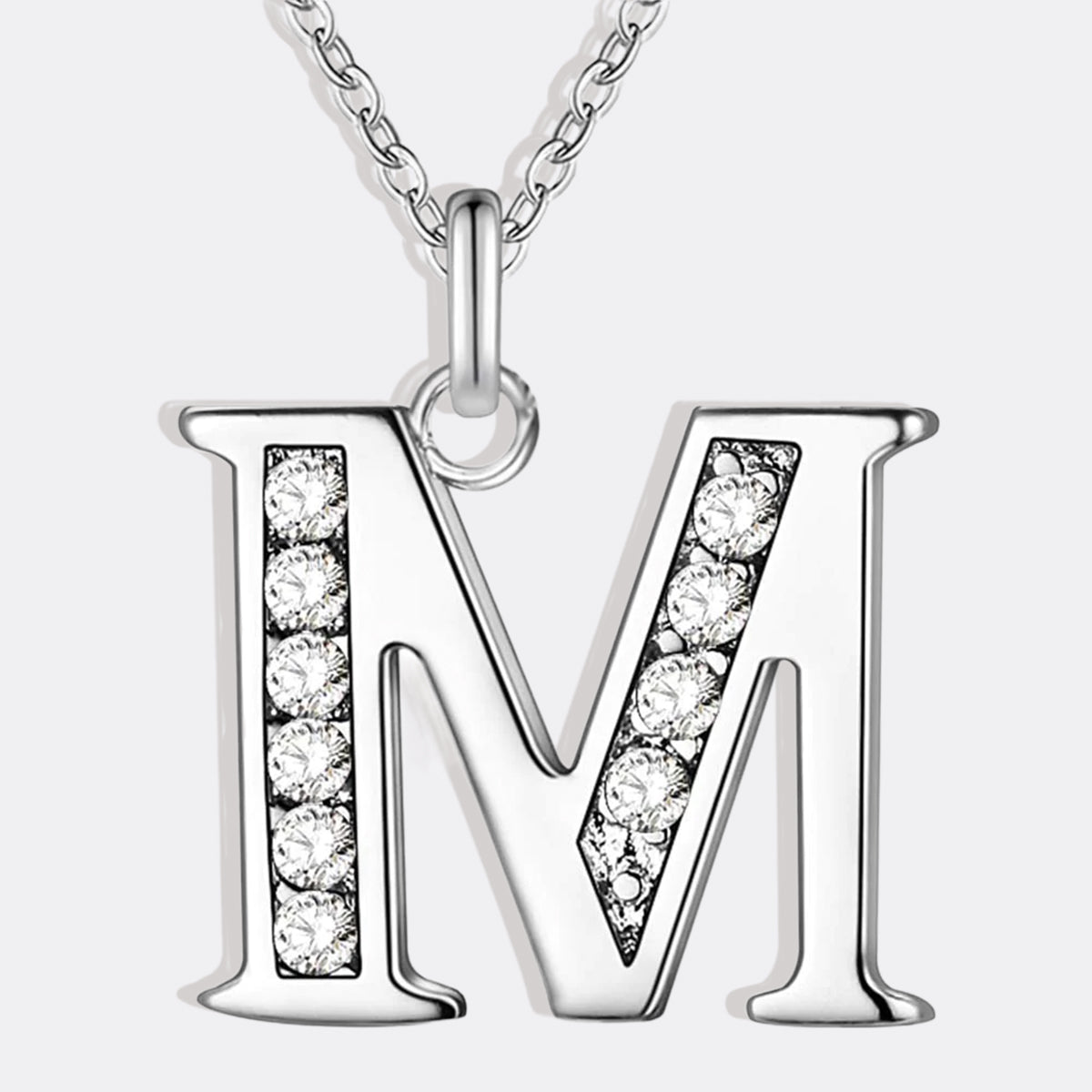 Collier satellite avec lettres en cristal