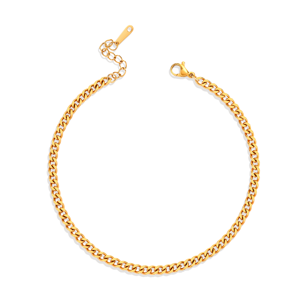Bracelet de cheville à chaîne gourmette
