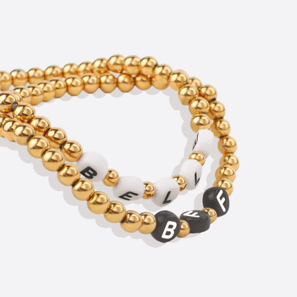 Custom Gold Beaded Name Bracelet