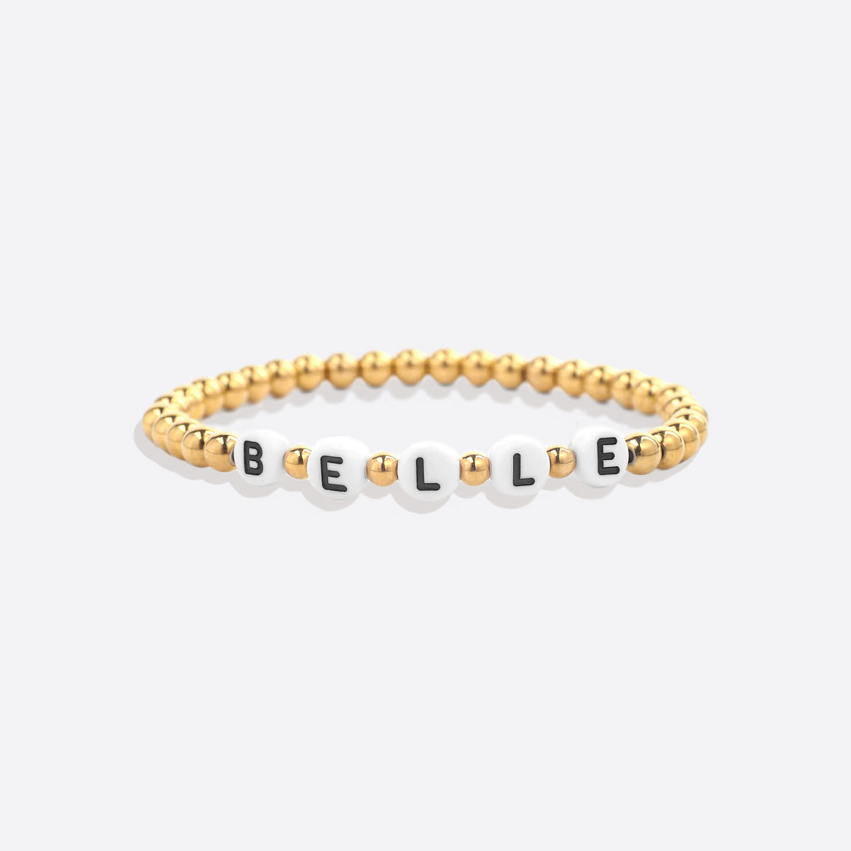 Custom Gold Beaded Name Bracelet