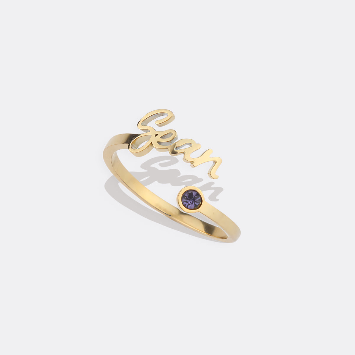 Custom Birthstone Name Ring