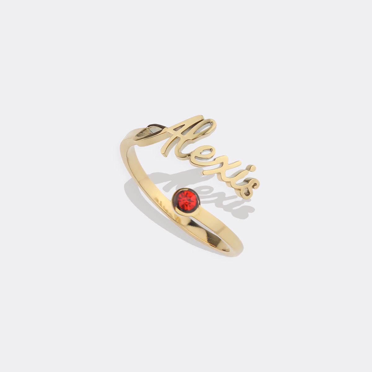 Custom Birthstone Name Ring
