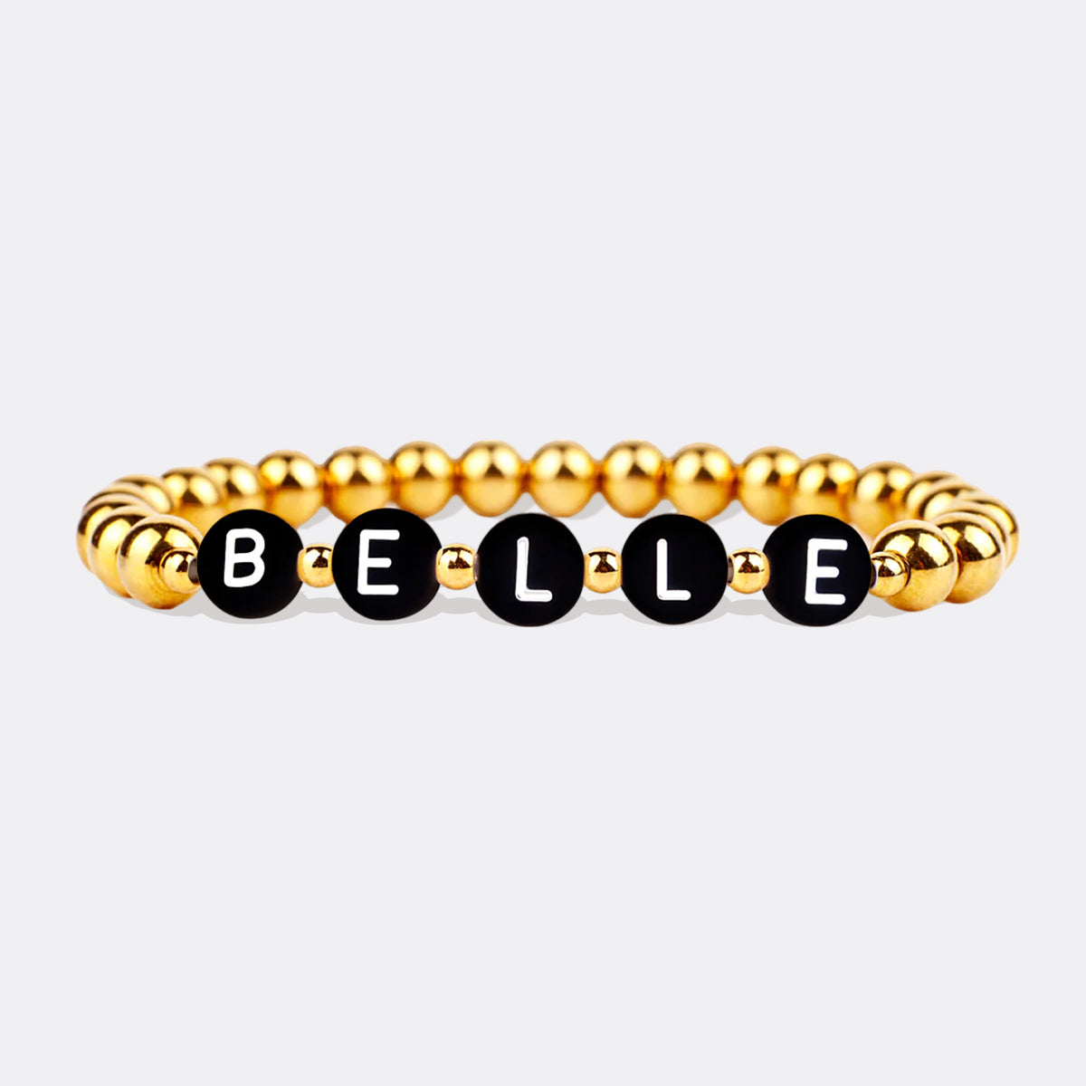 Custom Gold Beaded Name Bracelet