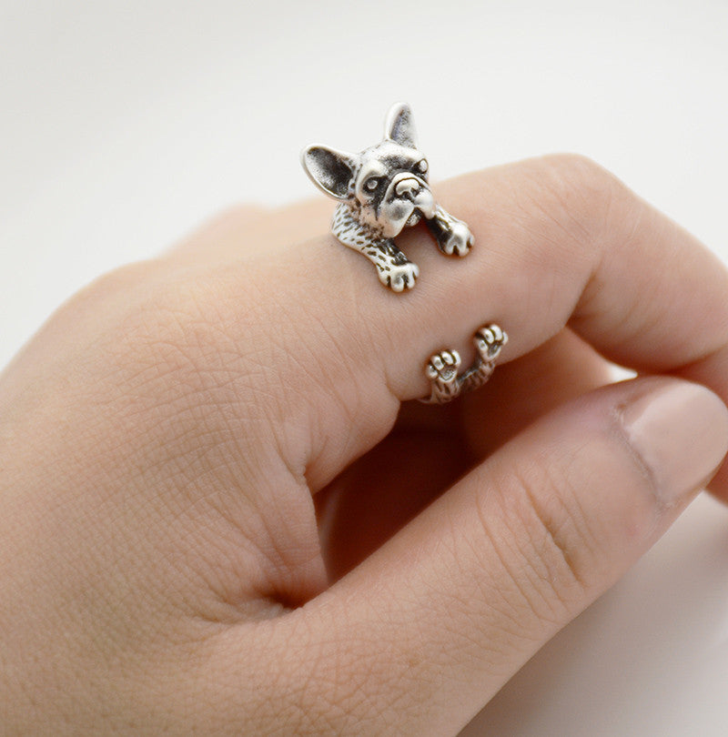 Bague enroulée bouledogue français