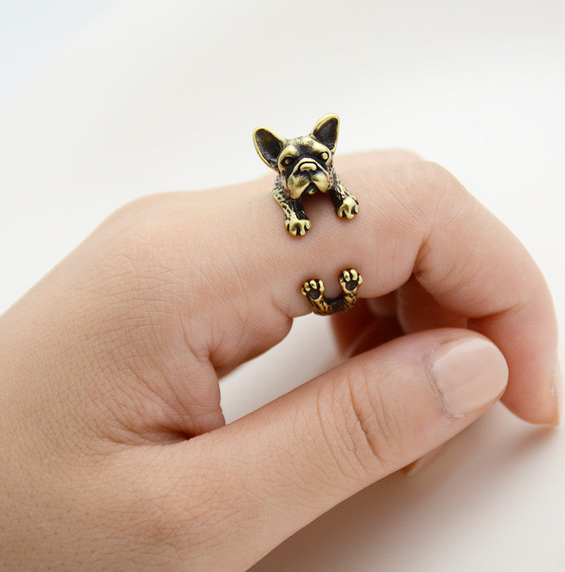 Bague enroulée bouledogue français