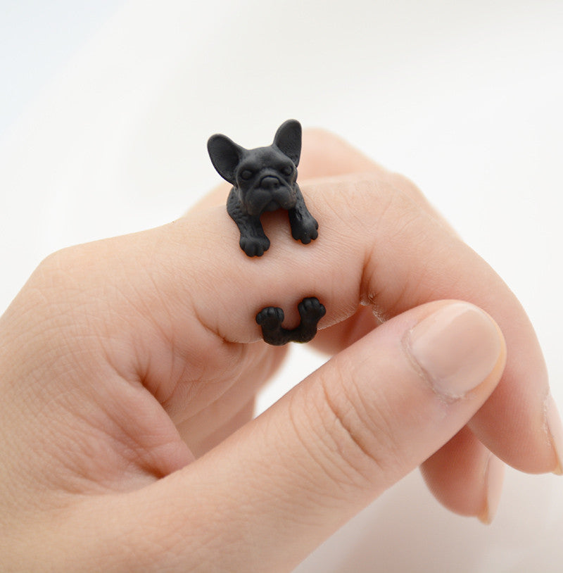 Bague enroulée bouledogue français
