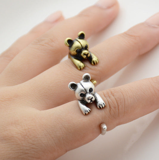 Bague enveloppante en forme d'ours