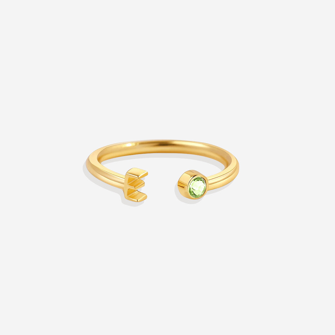 Zierlicher Geburtsstein-Initialenring