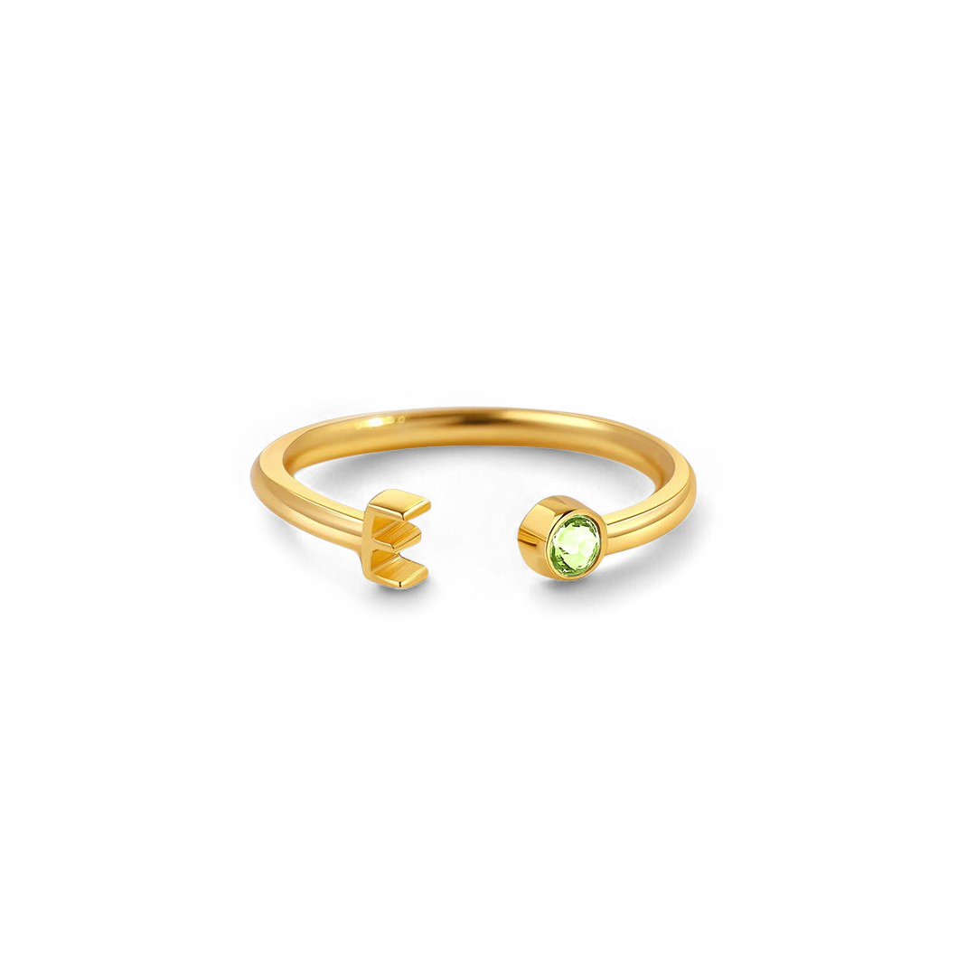 Zierlicher Geburtsstein-Initialenring