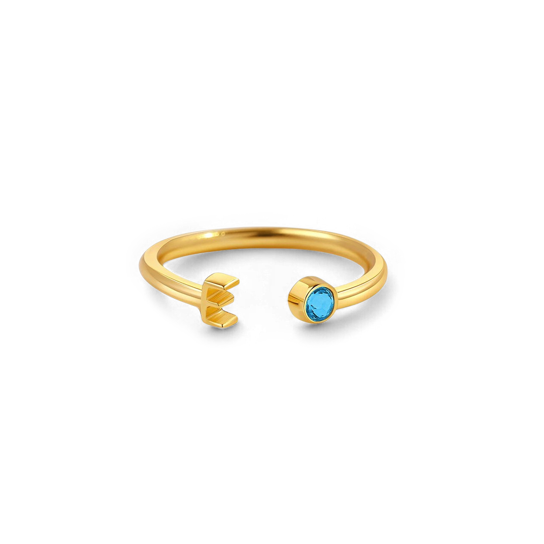 Zierlicher Geburtsstein-Initialenring