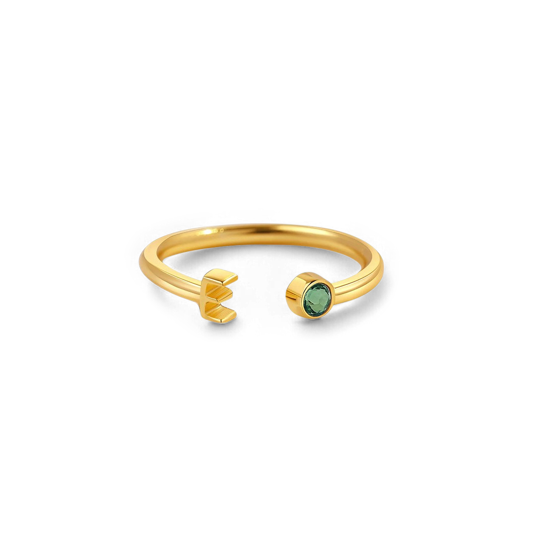 Zierlicher Geburtsstein-Initialenring