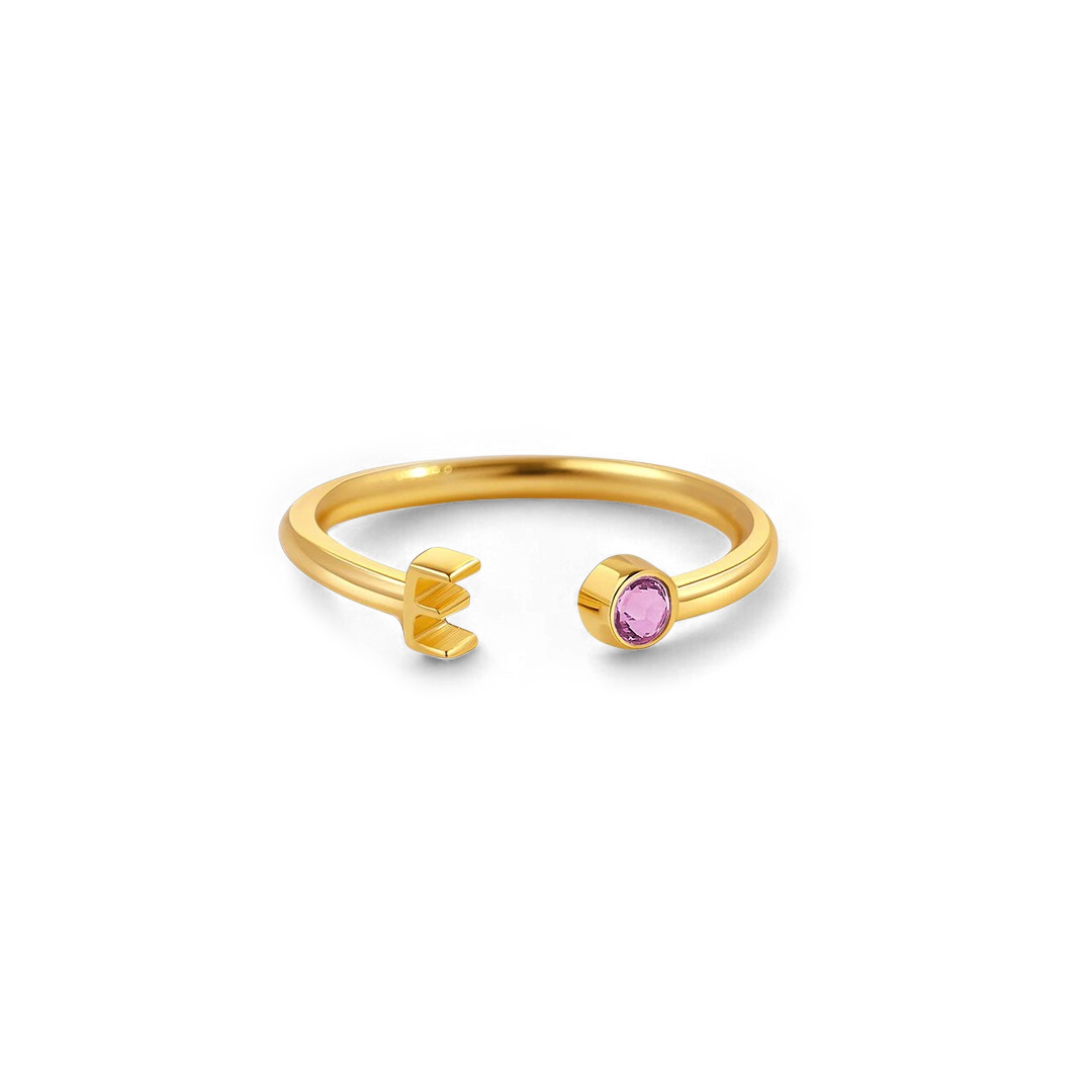 Zierlicher Geburtsstein-Initialenring
