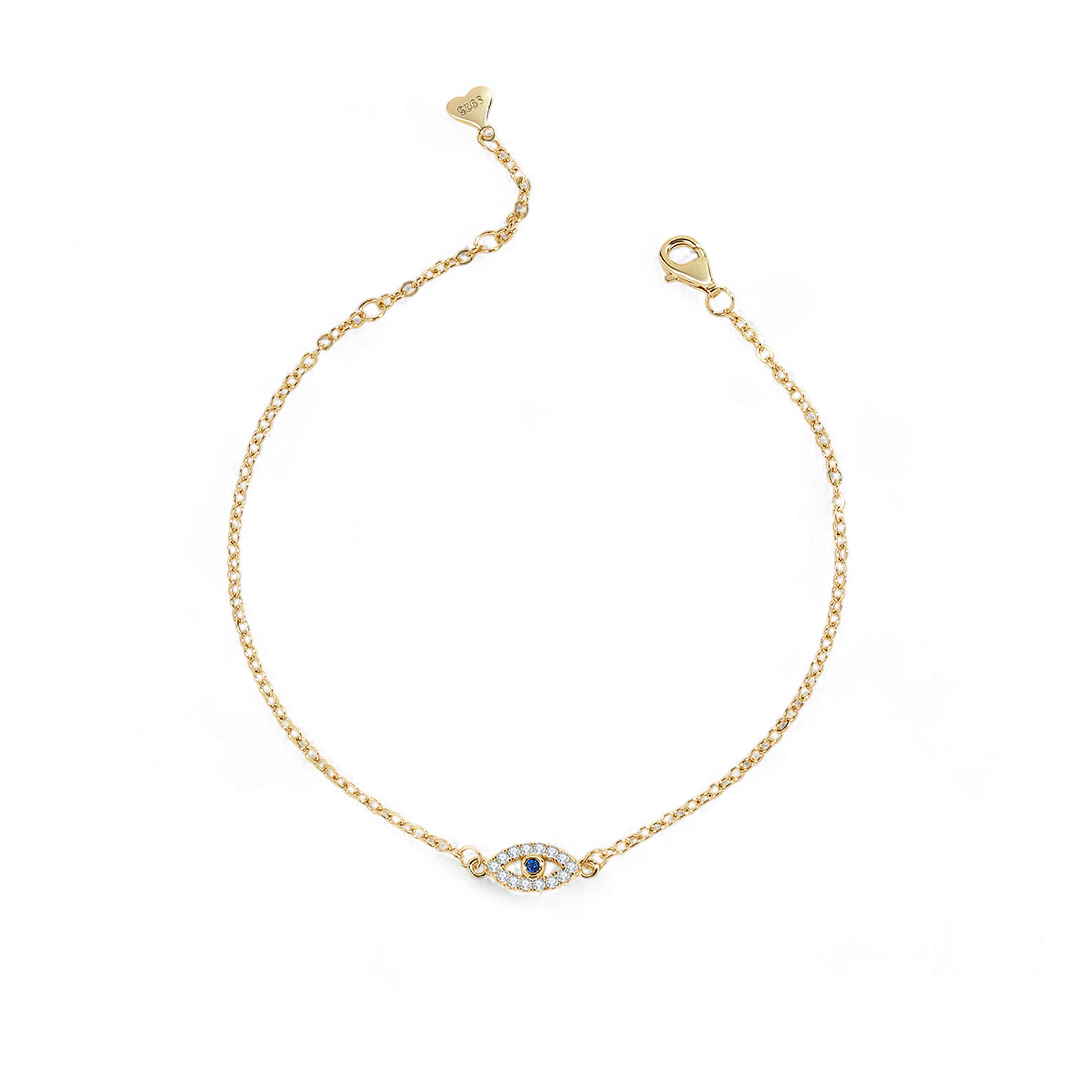 Bracelet délicat à breloques contre le mauvais œil