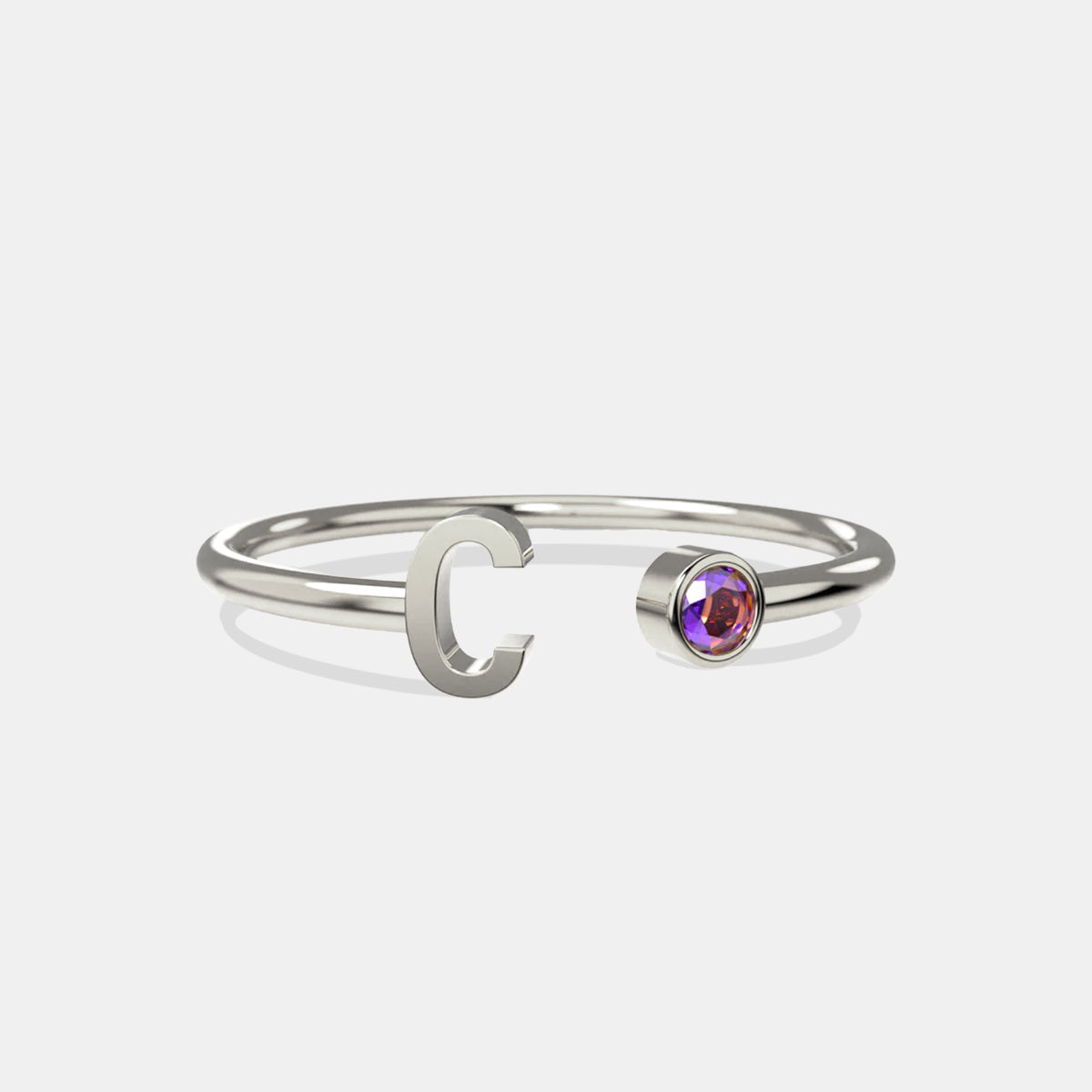 Zierlicher Geburtsstein-Initialenring
