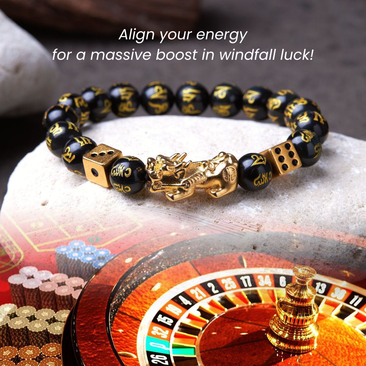 Debt Relief & Gambling Feng Shui Pixiu Bracelet - Maximum Success