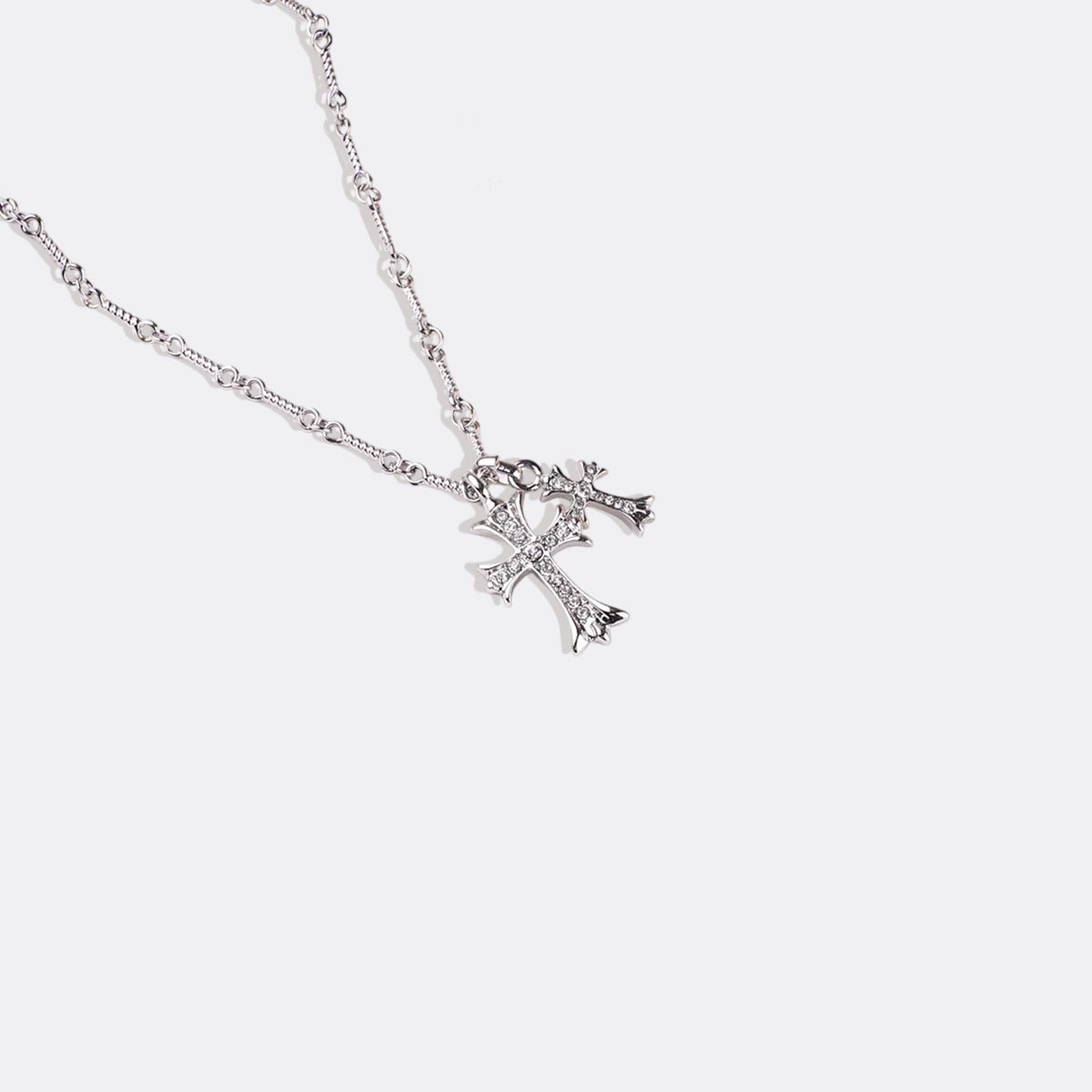 Collier pendentif double croix