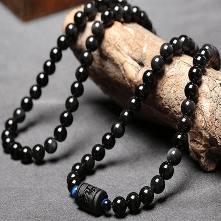 Bracelet en obsidienne Dragon et Phénix - Inspirez l'honnêteté et l'amour éternel