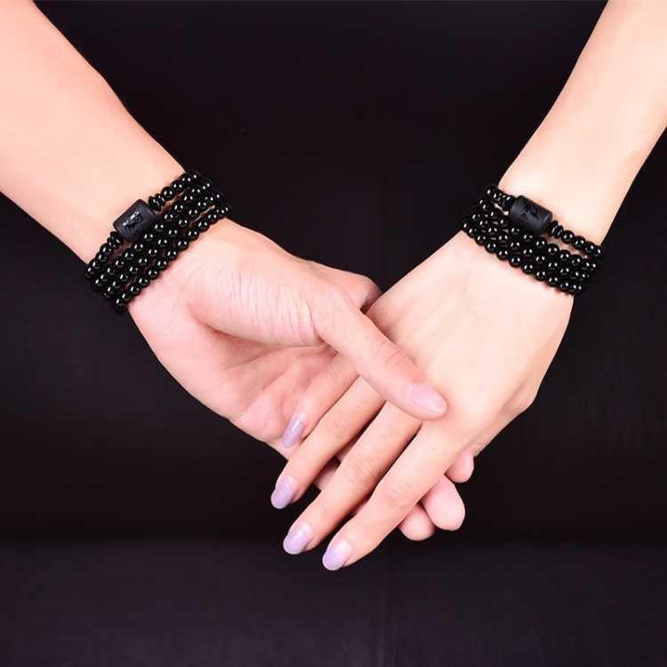 Bracelet en obsidienne Dragon et Phénix - Inspirez l'honnêteté et l'amour éternel