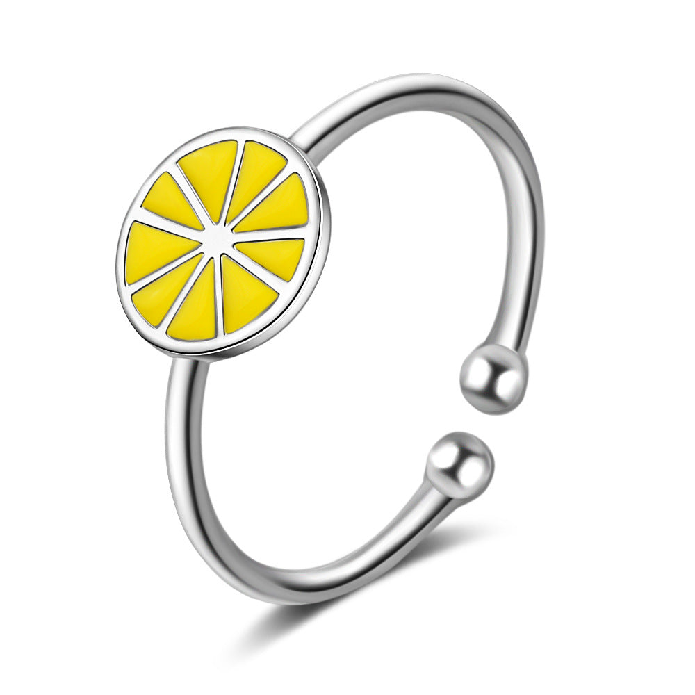 Bague citron en émail