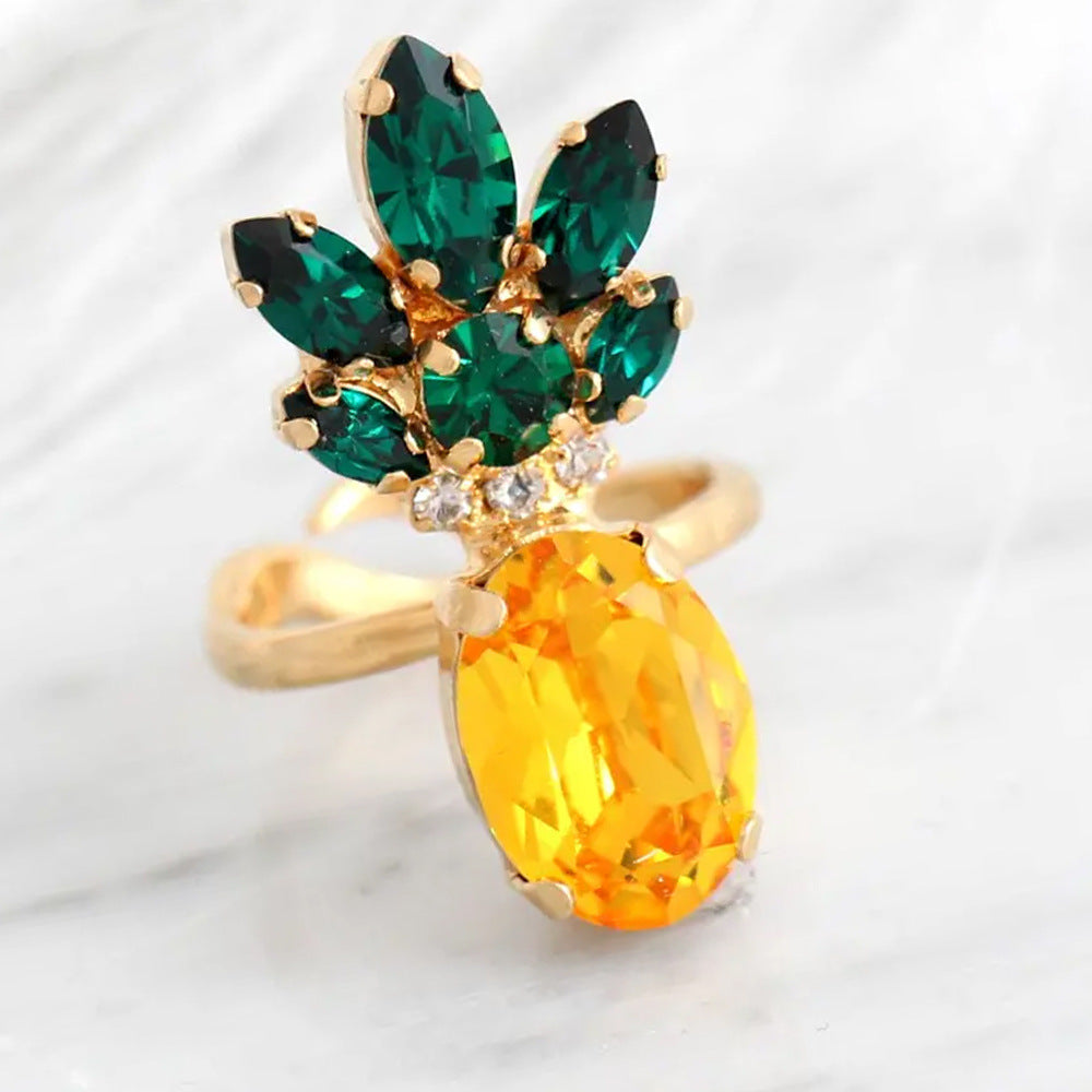 Bague ananas en émail
