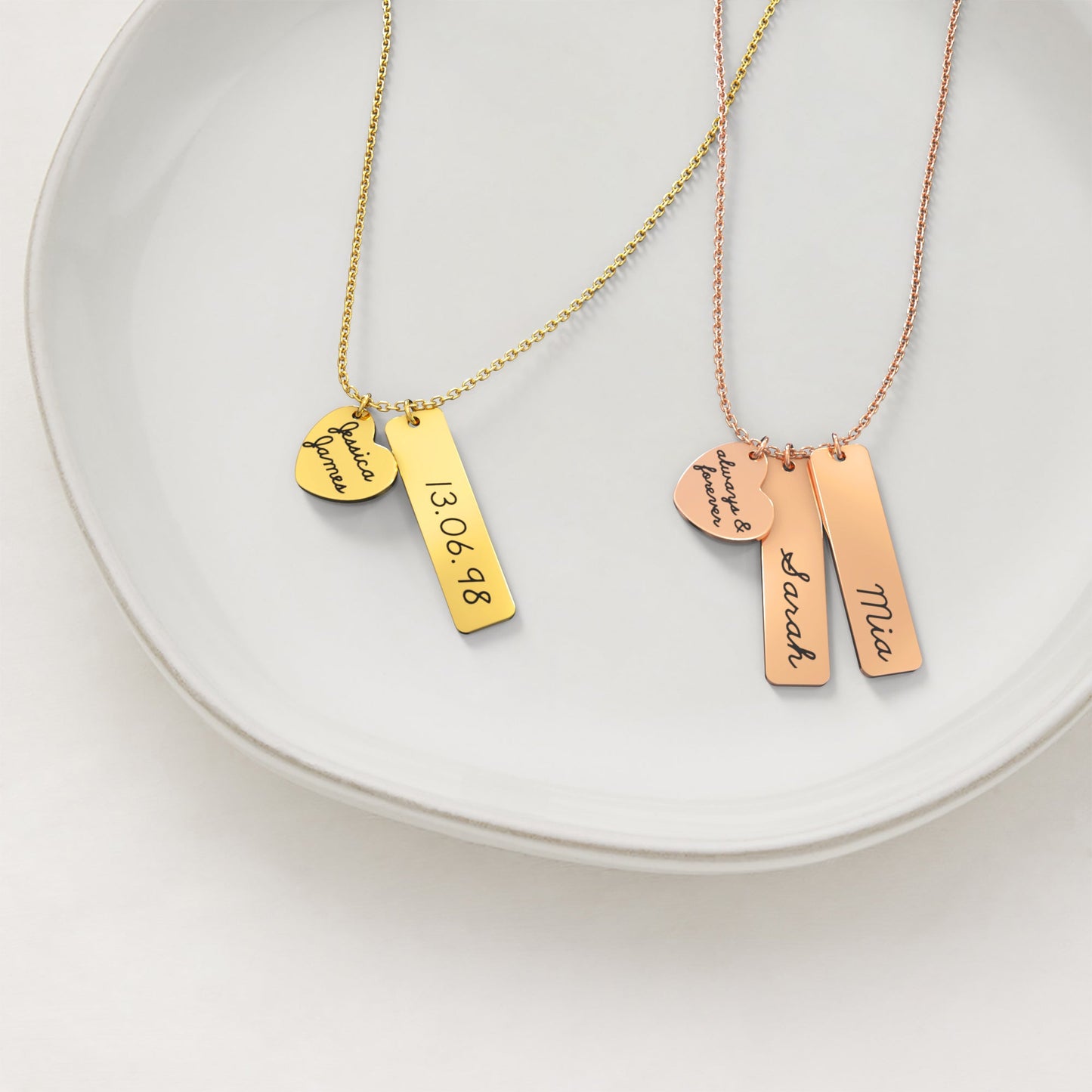 Collier avec pendentif en forme de cœur gravé • Cadeau pour meilleur ami