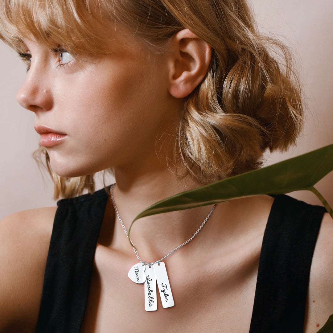 Collier avec pendentif en forme de cœur gravé • Cadeau pour meilleur ami