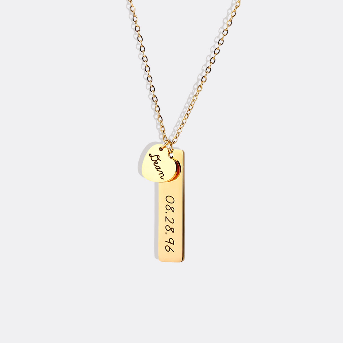 Collier avec pendentif en forme de cœur gravé • Cadeau pour meilleur ami