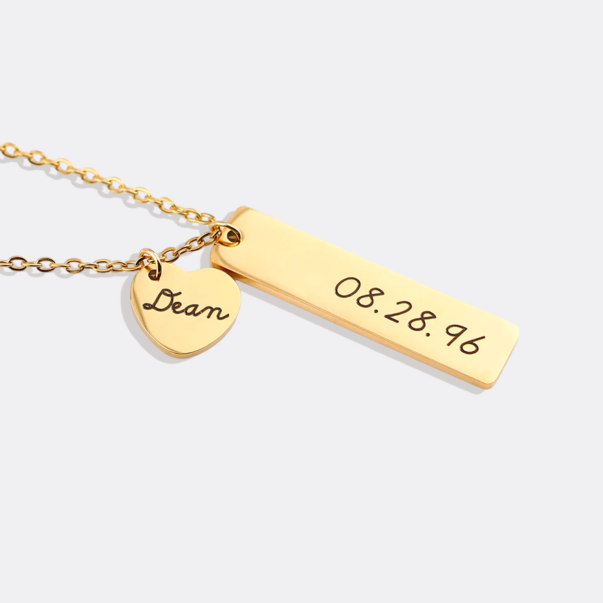 Collier avec pendentif en forme de cœur gravé • Cadeau pour meilleur ami