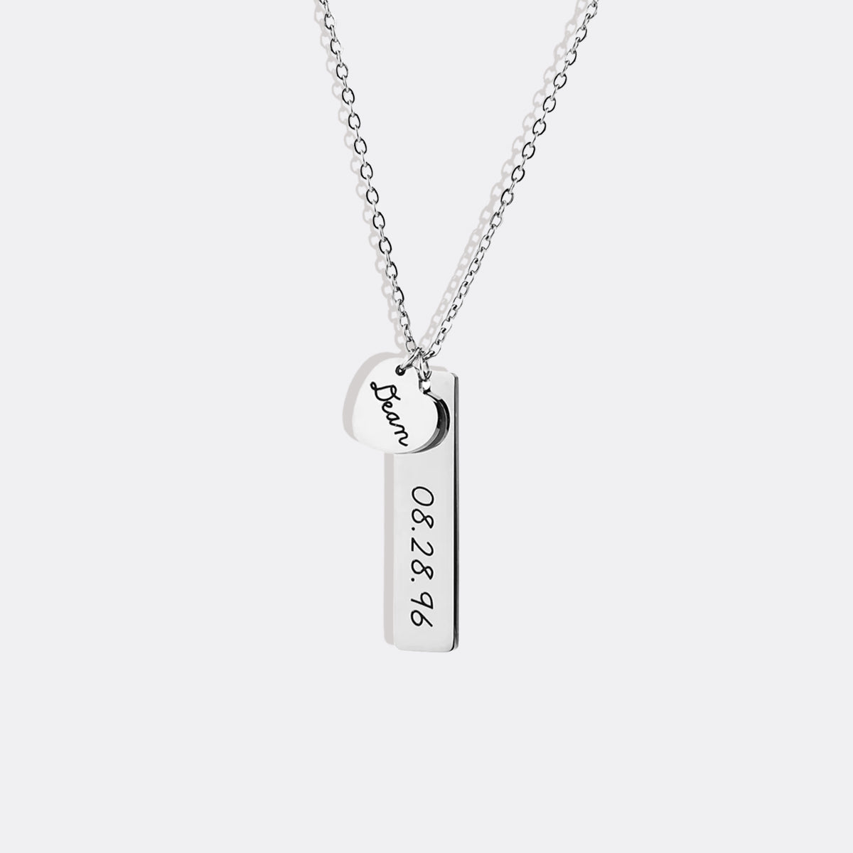 Collier avec pendentif en forme de cœur gravé • Cadeau pour meilleur ami