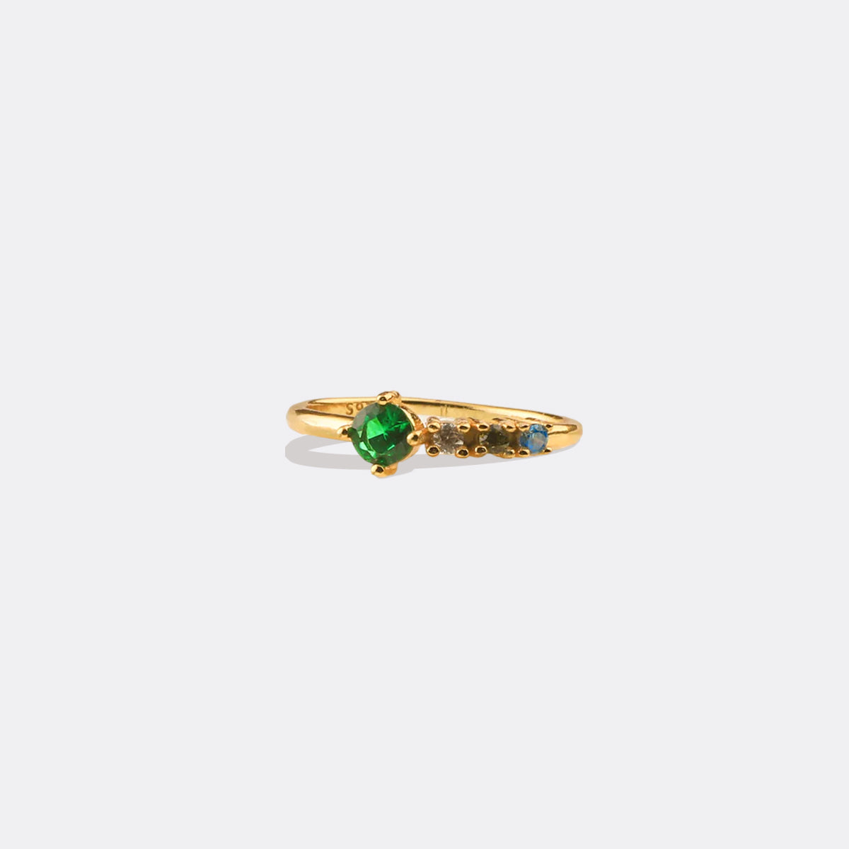 Bague avec pierres de naissance familiales